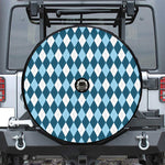 Soft Blue Argyle Pattern Print Tire Cover With Camera Hole