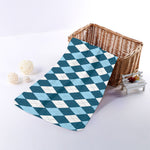 Soft Blue Argyle Pattern Print Towel
