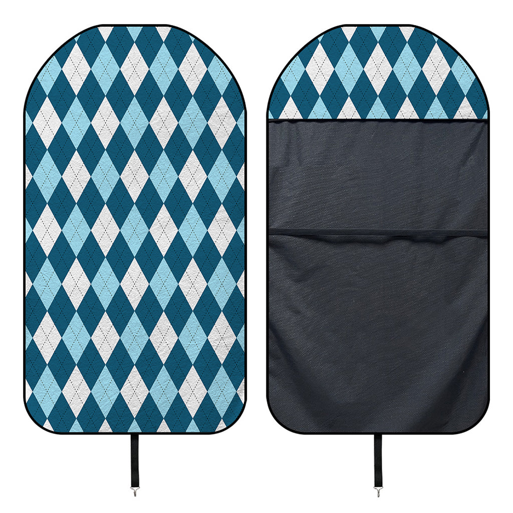 Soft Blue Argyle Pattern Print Waterproof Car Seat Cover