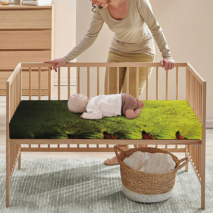 Softball Ball Print Baby Crib Sheet