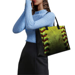 Softball Ball Print Canvas Tote Bag