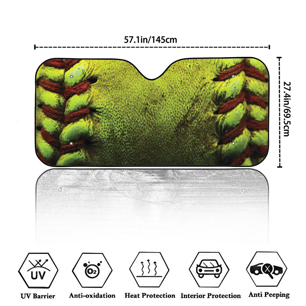 Softball Ball Print Car Windshield Sun Shade