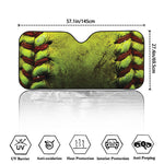 Softball Ball Print Car Windshield Sun Shade