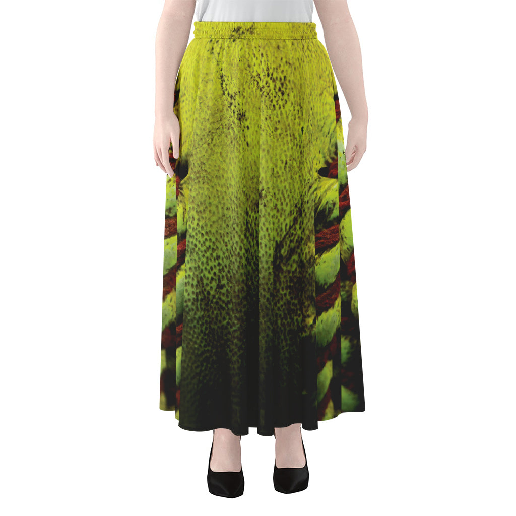 Softball Ball Print Chiffon Maxi Skirt