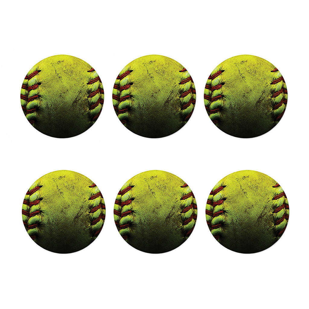 Softball Ball Print Coaster Set