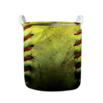 Softball Ball Print Collapsible Laundry Basket