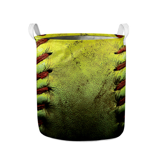 Softball Ball Print Collapsible Laundry Basket