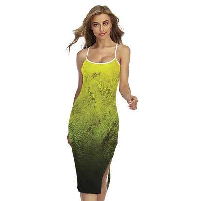 Softball Ball Print Cross Back Cami Dress