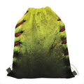 Softball Ball Print Drawstring Bag