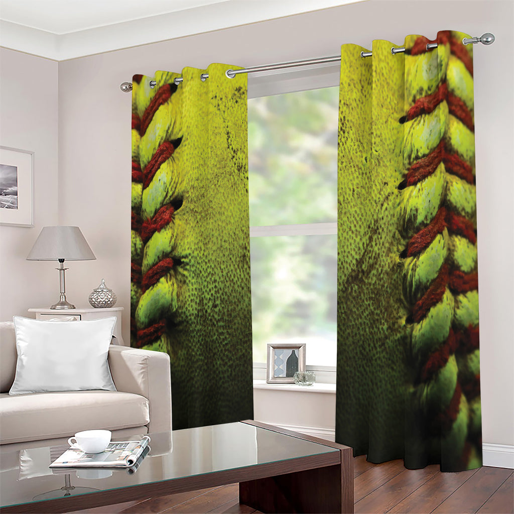 Softball Ball Print Extra Wide Grommet Curtains