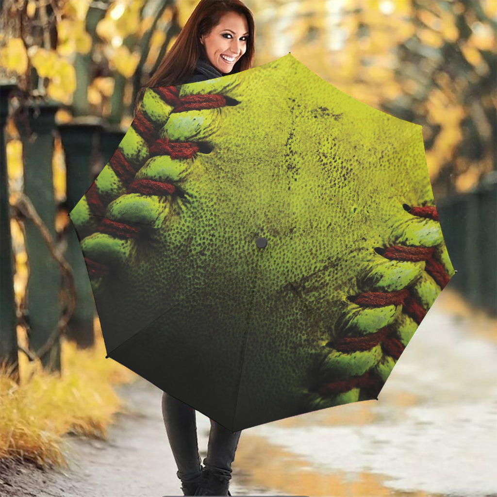 Softball Ball Print Foldable Umbrella