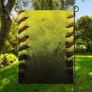 Softball Ball Print Garden Flag