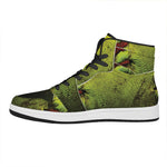 Softball Ball Print High Top Leather Sneakers