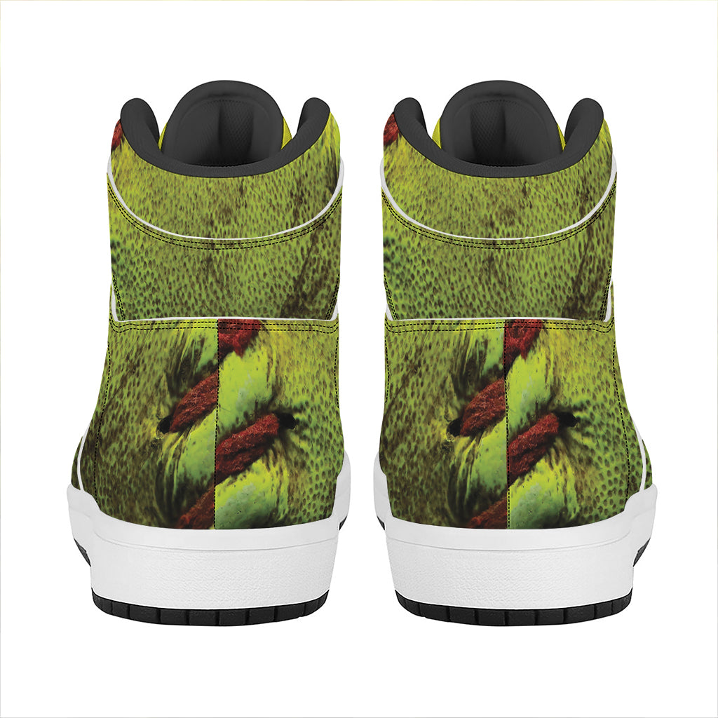 Softball Ball Print High Top Leather Sneakers