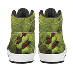 Softball Ball Print High Top Leather Sneakers