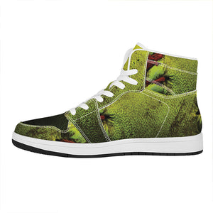 Softball Ball Print High Top Leather Sneakers