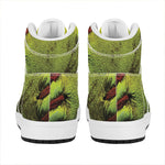 Softball Ball Print High Top Leather Sneakers