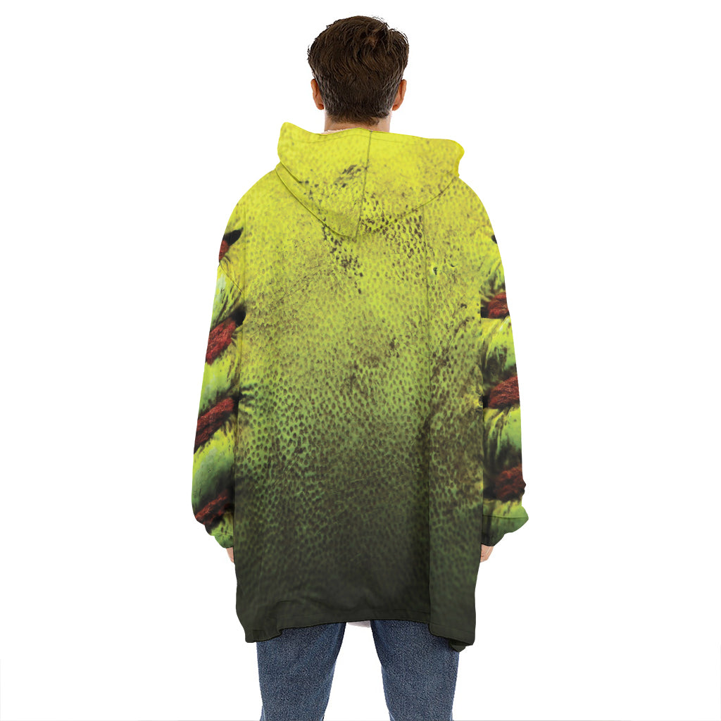 Softball Ball Print Hoodie Blanket