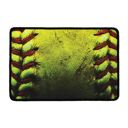 Softball Ball Print Kitchen Mat