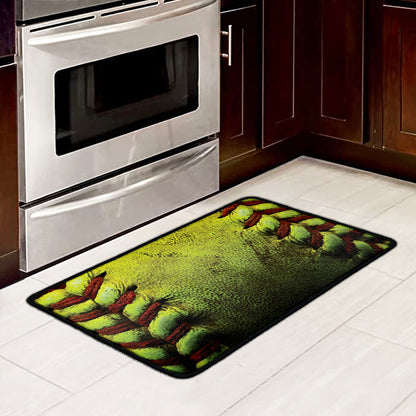 Softball Ball Print Kitchen Mat