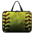 Softball Ball Print Laptop Sleeve With Handle