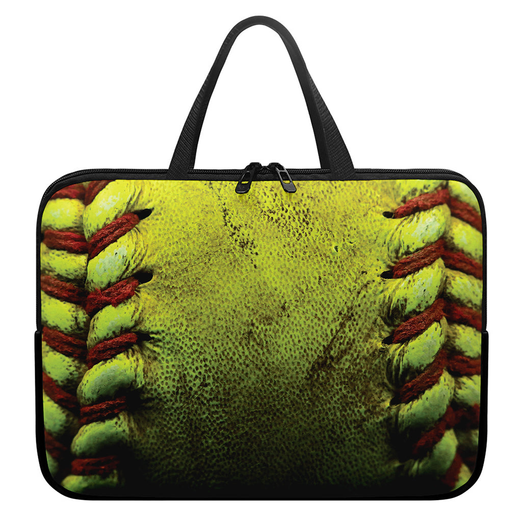 Softball Ball Print Laptop Sleeve With Handle