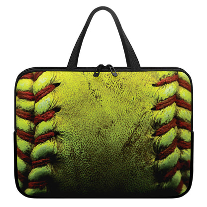Softball Ball Print Laptop Sleeve With Handle