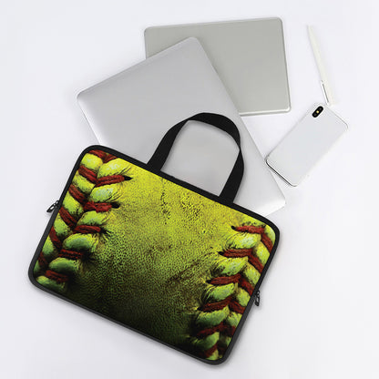 Softball Ball Print Laptop Sleeve With Handle