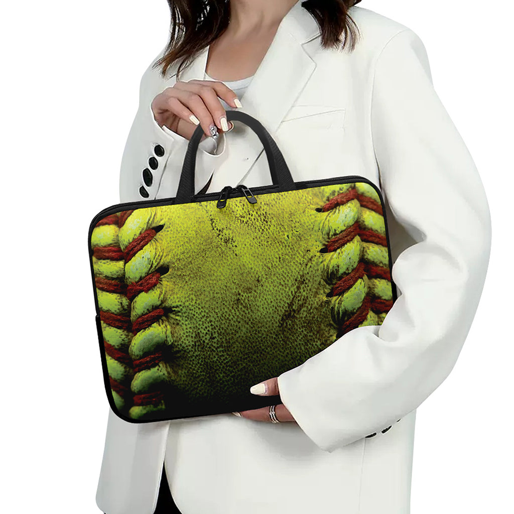 Softball Ball Print Laptop Sleeve With Handle