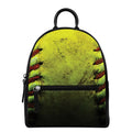 Softball Ball Print Leather Backpack