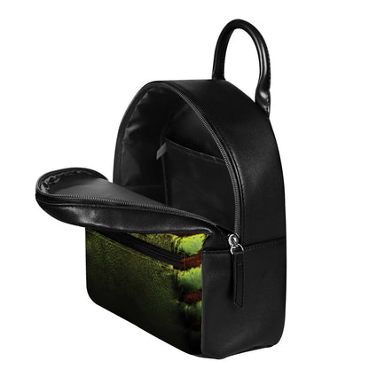 Softball Ball Print Leather Backpack