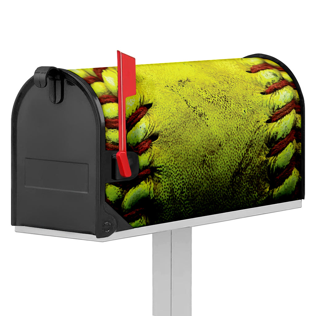 Softball Ball Print Mailbox Cover