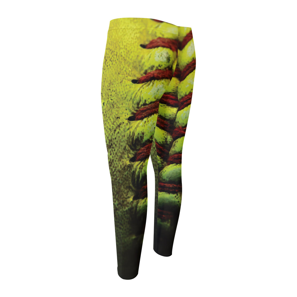 Softball Ball Print Men's Compression Pants