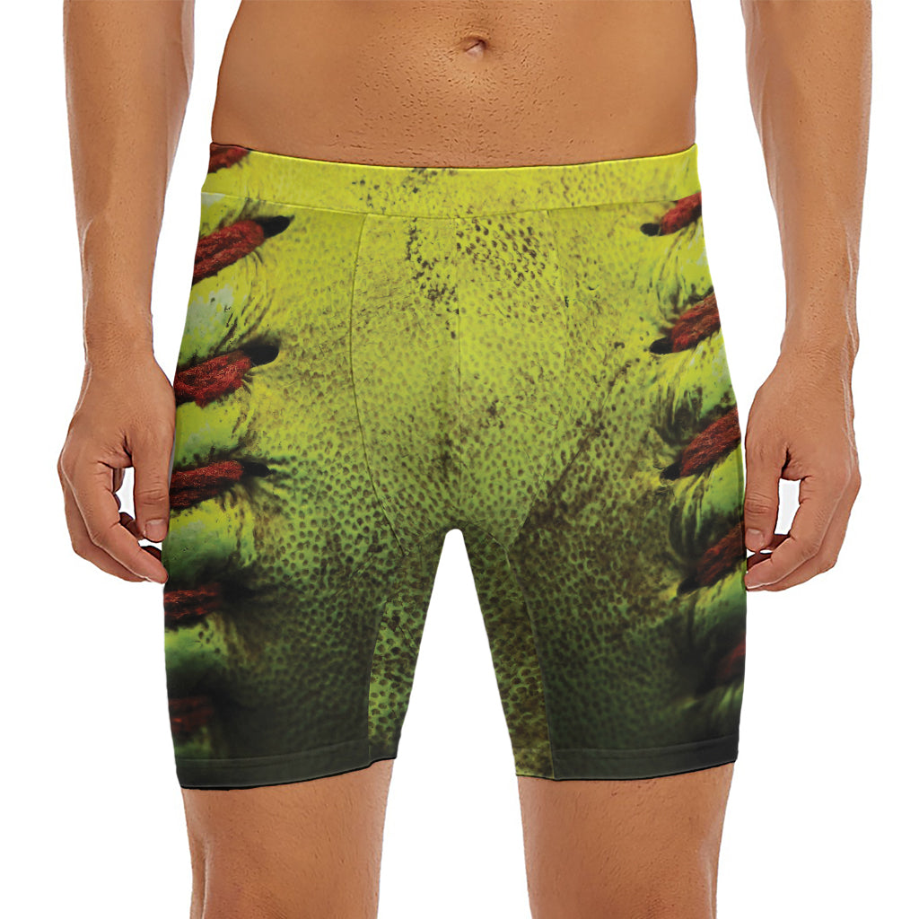 Softball Ball Print Men's Long Boxer Briefs