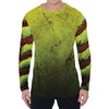 Softball Ball Print Men's Long Sleeve T-Shirt