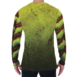 Softball Ball Print Men's Long Sleeve T-Shirt