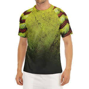 Softball Ball Print Men's Short Sleeve Rash Guard