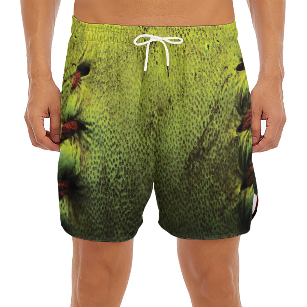 Softball Ball Print Men's Split Running Shorts