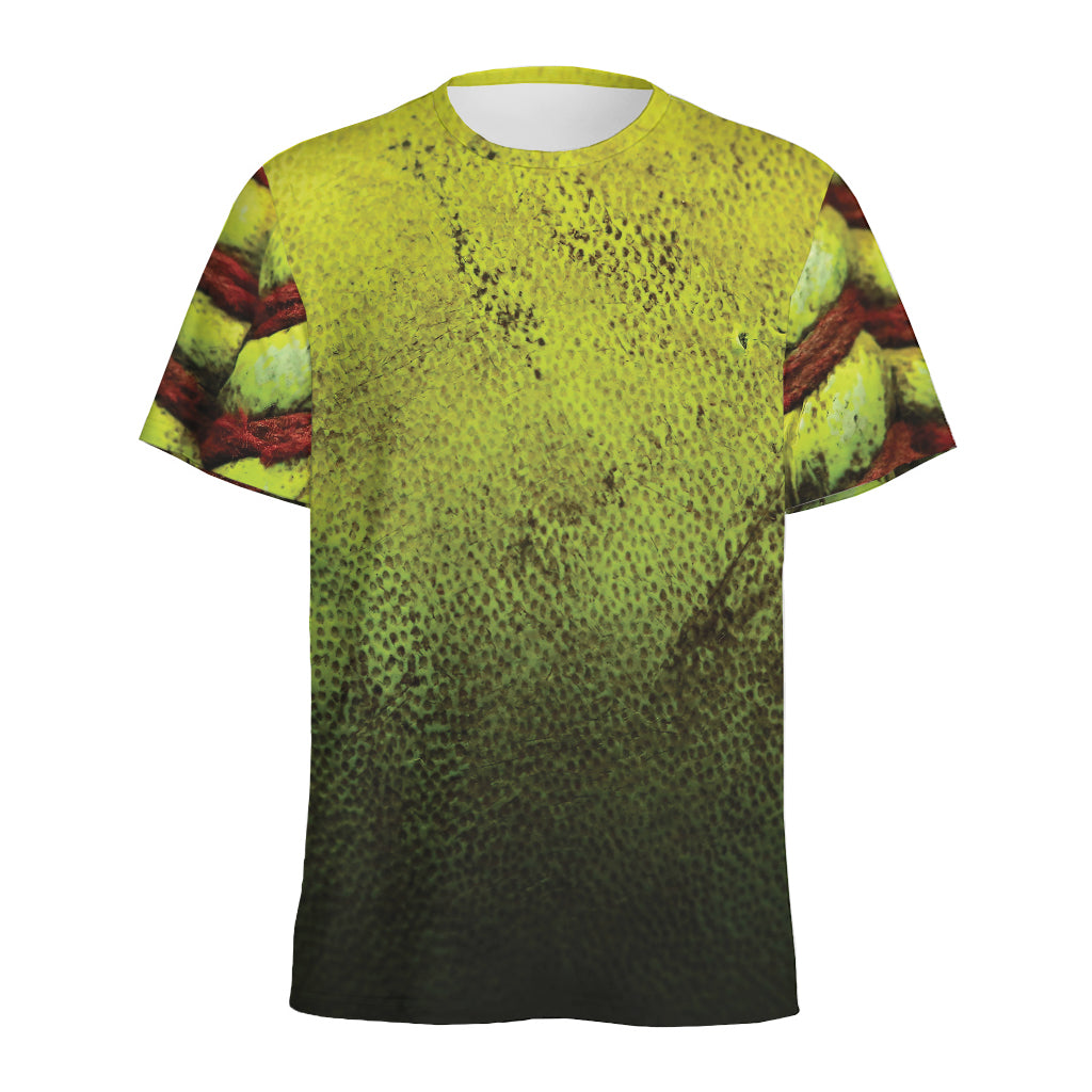 Softball Ball Print Men's Sports T-Shirt