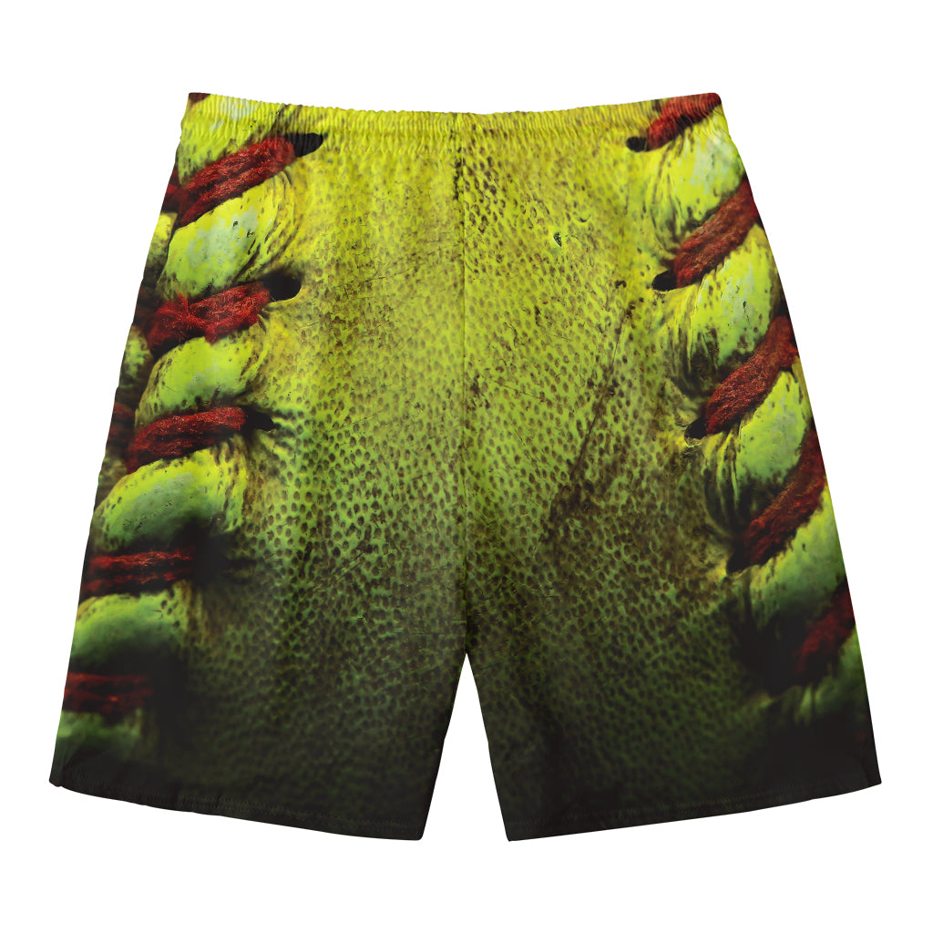 Softball Ball Print Men's Swim Trunks