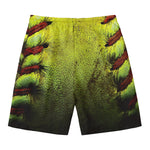 Softball Ball Print Men's Swim Trunks