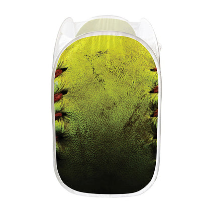 Softball Ball Print Mesh Laundry Hamper