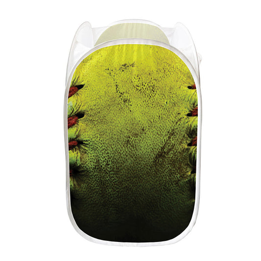 Softball Ball Print Mesh Laundry Hamper