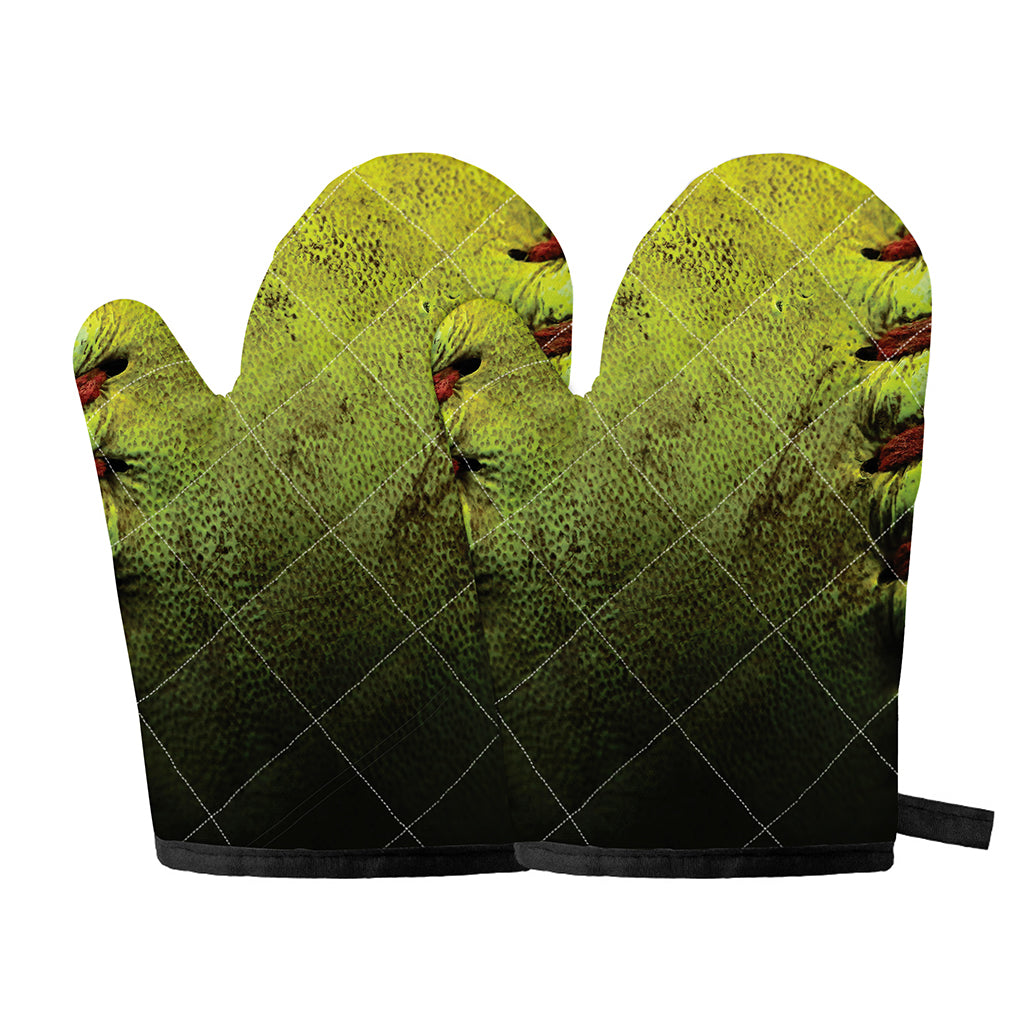 Softball Ball Print Oven Mitts