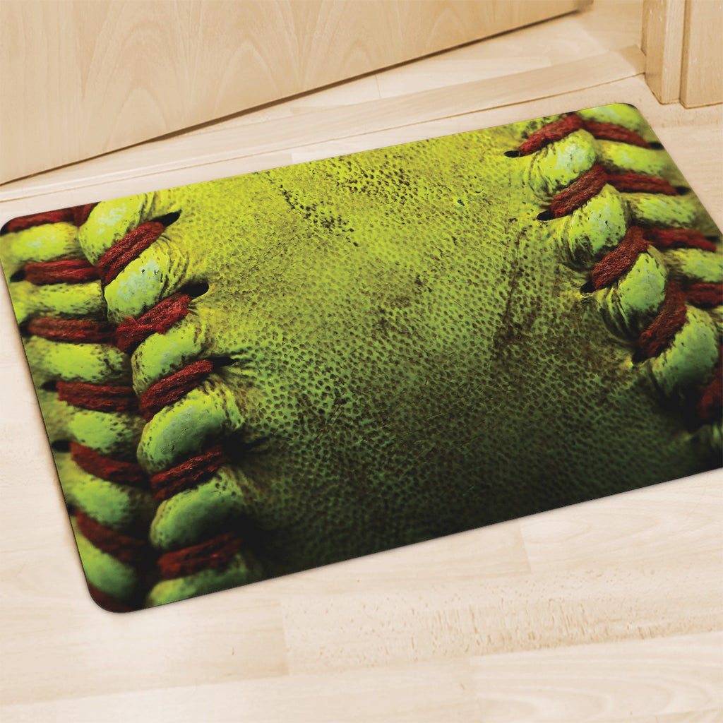 Softball Ball Print Polyester Doormat