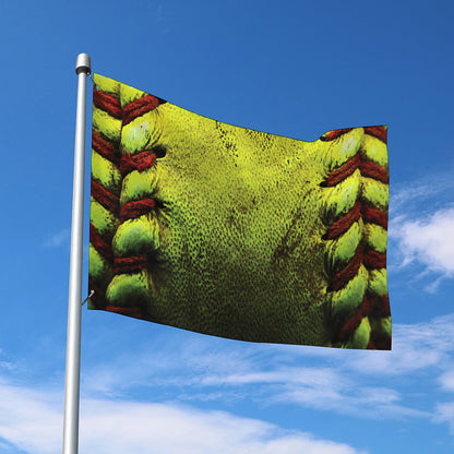 Softball Ball Print Polyester Flag