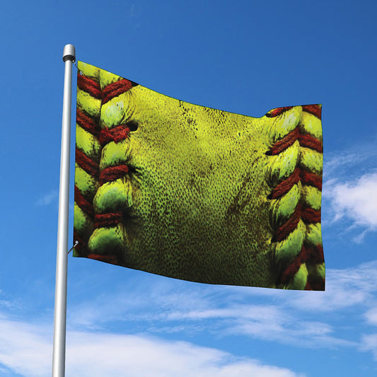 Softball Ball Print Polyester Flag