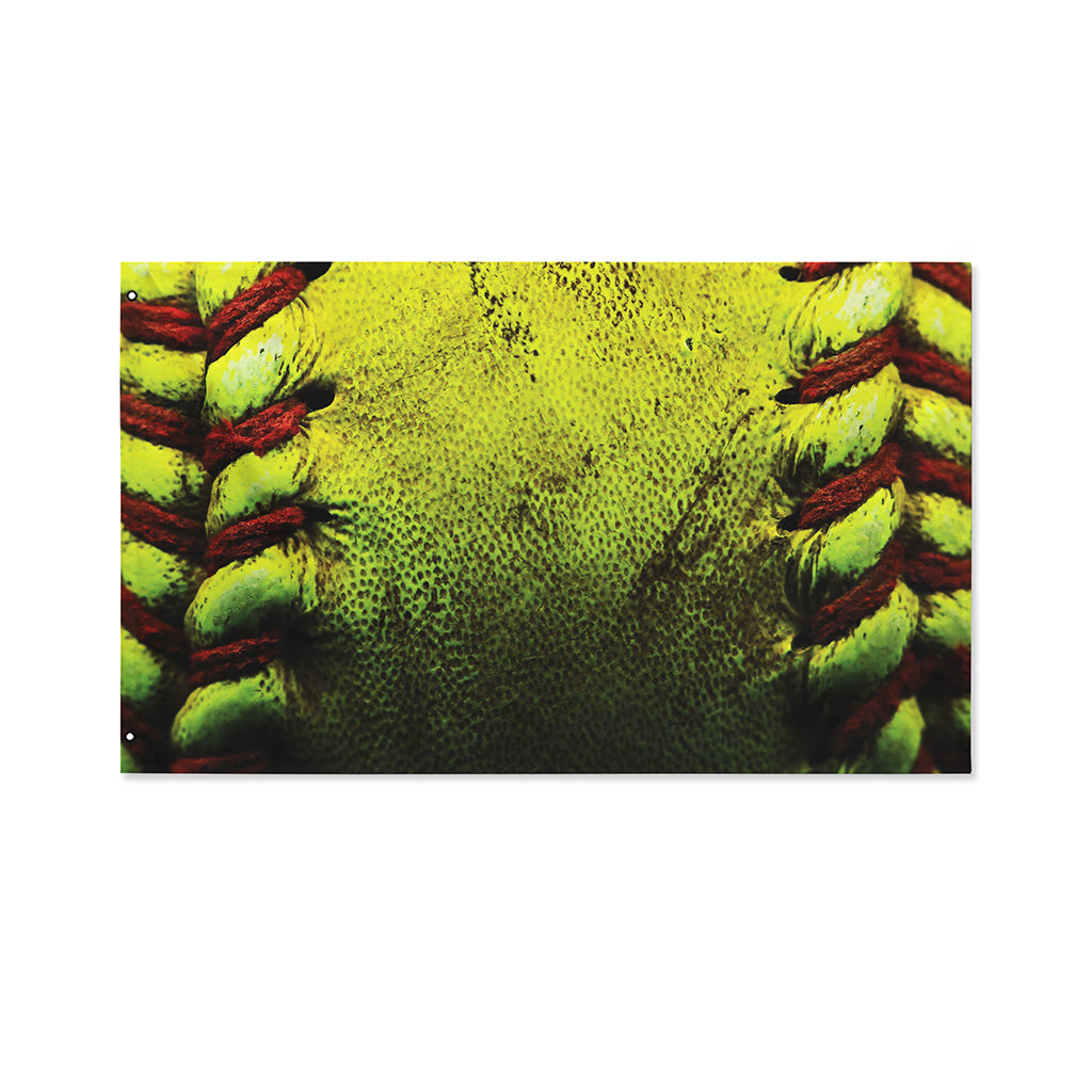 Softball Ball Print Polyester Flag
