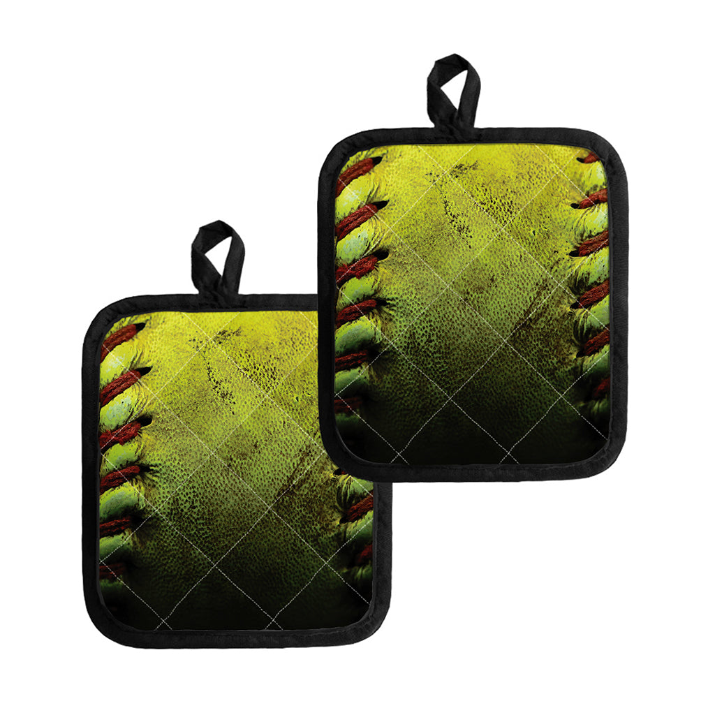 Softball Ball Print Pot Holders