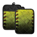 Softball Ball Print Pot Holders With Pocket